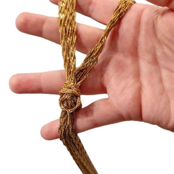 Gold-tone Multi-strand Statement Necklace - Picture 8 of 12